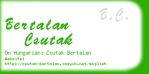 bertalan csutak business card